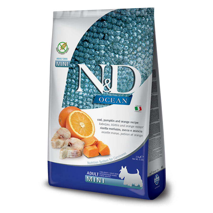 ND DOG ΜΠΑΚΑΛΙΑΡΟΣ - ΚΟΛΟΚΥΘΑ MINI 2.5KG FARMINA