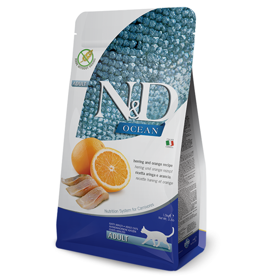 ND CAT OCEAN LG CODFISH & ORANGE 1.5KG 