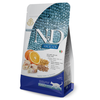 N&D CAT OCEAN LG CODFISH & ORANGE 300gr *προς Κ*