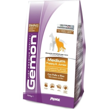 GEMON PUPPY MEDIUM Κοτόπουλο με Ρύζι 3KG