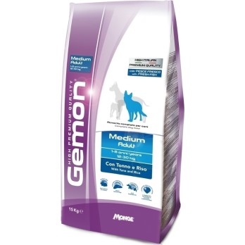GEMON DOG ADULT MEDIUM ΜΕ ΤΟΝΟ ΚΑΙ ΡΥΖΙ 3KG