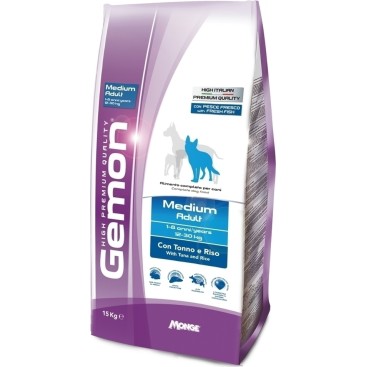 GEMON DOG ADULT MEDIUM ΜΕ ΤΟΝΟ ΚΑΙ ΡΥΖΙ 3KG