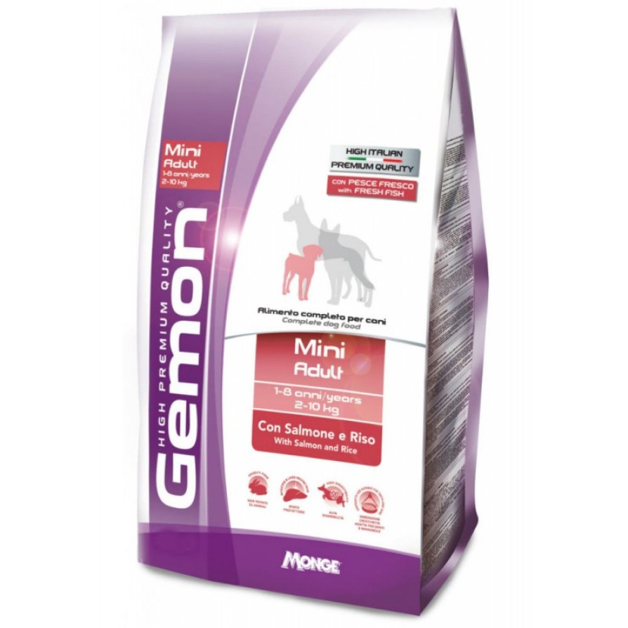 GEMON DOG ADULT MINI ΜΕ ΣΟΛΟΜΟ ΚΑΙ ΡΥΖΙ 20KG GEMON
