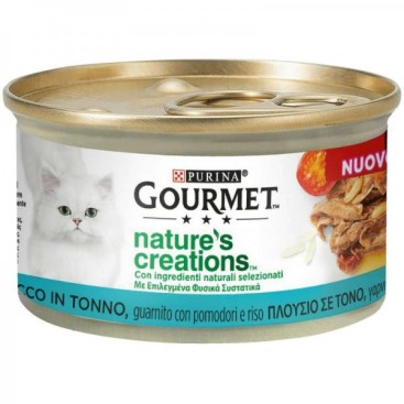 GOURMET NATURE'S CREATIONS με Τόνο, γαρνιρισμένο με Ρύζι & Ντομάτες 85GR
