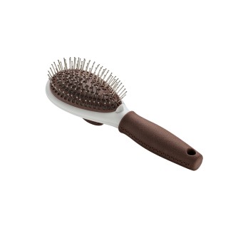 HUNTER GROOMING BRUSH SPA SELF CLEANING BROWN/GREY LARGE