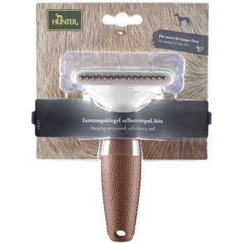 HUNTER Detangling Curry comb Spa self-cleaning, small brown/grey