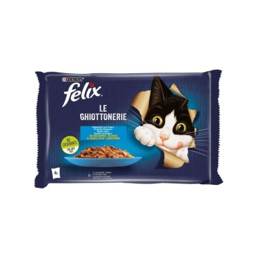 FELIX Ποικιλία Ψαρικών Πολυσυσκευασία σε Ζελέ με Σολομό & Τόνο 4x85gr