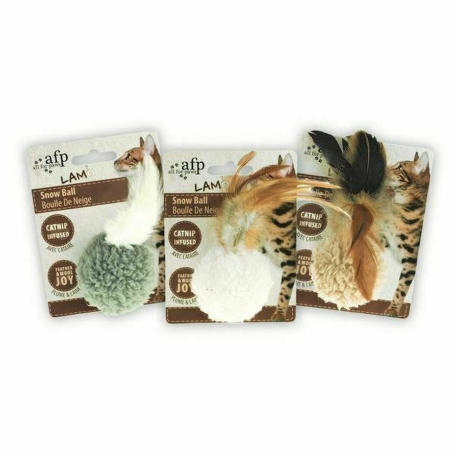 AFP ΠΑΙΧΝΙΔΙ ΓΑΤΑΣ SNOW BALL ΚΑΦΕ/ΓΚΡΙ/ΜΠΕΖ AFP