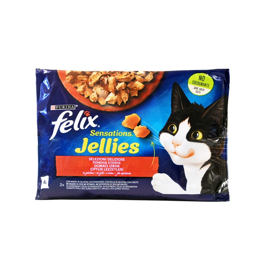 FELIX SENSATIONS ΠΟΛΥΣΥΣΚ. ΒΟΔΙΝΟ ΣΕ ΖΕΛΕ 4Χ100GR FELIX