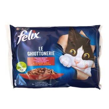 FELIX Ποικιλία Εξοχής σε Ζελέ με Βοδινό & με Κοτόπουλο 4x85GR (Πολυσυσκευασία)