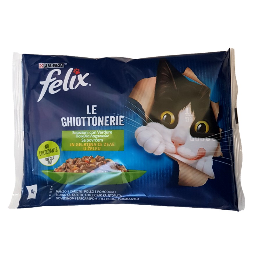 FELIX Agail με Βοδινό με Kαρότα και Κοτόπουλο με Ντοματα 85G FELIX