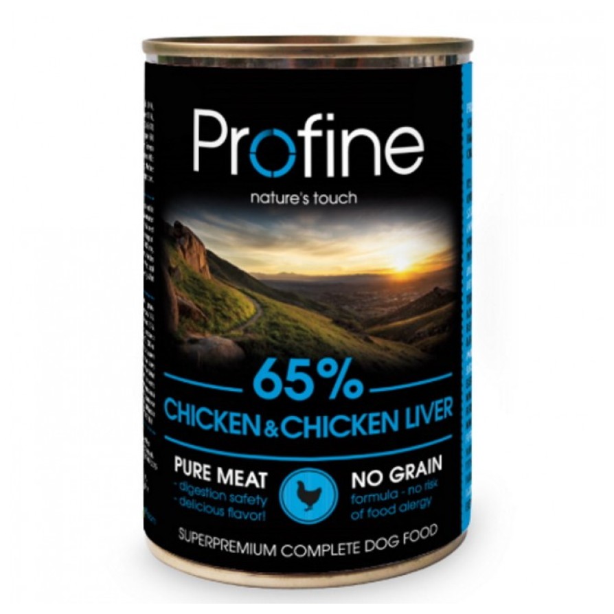PROFINE ΚΟΝΣΕΡΒΑ ΣΚΥΛΟΥ CHICHEN/LIVER/POTATO 400GR PROFINE