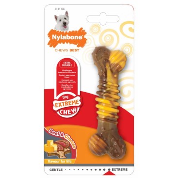 NYLABONE EXTREME CHEW TEXTURE BONE BEEF & CHEESE S *προς Κ*