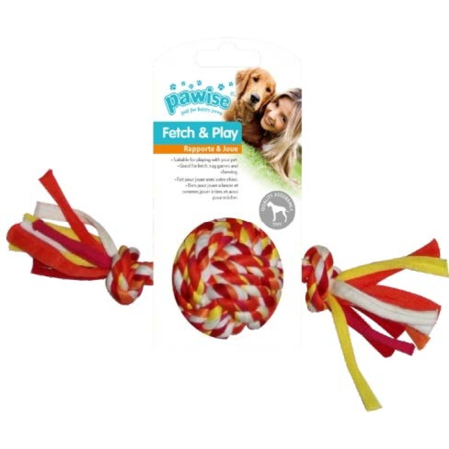 PW ΠΑΙΧΝΙΔΙ ΣΚΥΛΟΥ COLORFUL BRAIDED ROPE BALL 20CM PAWISE