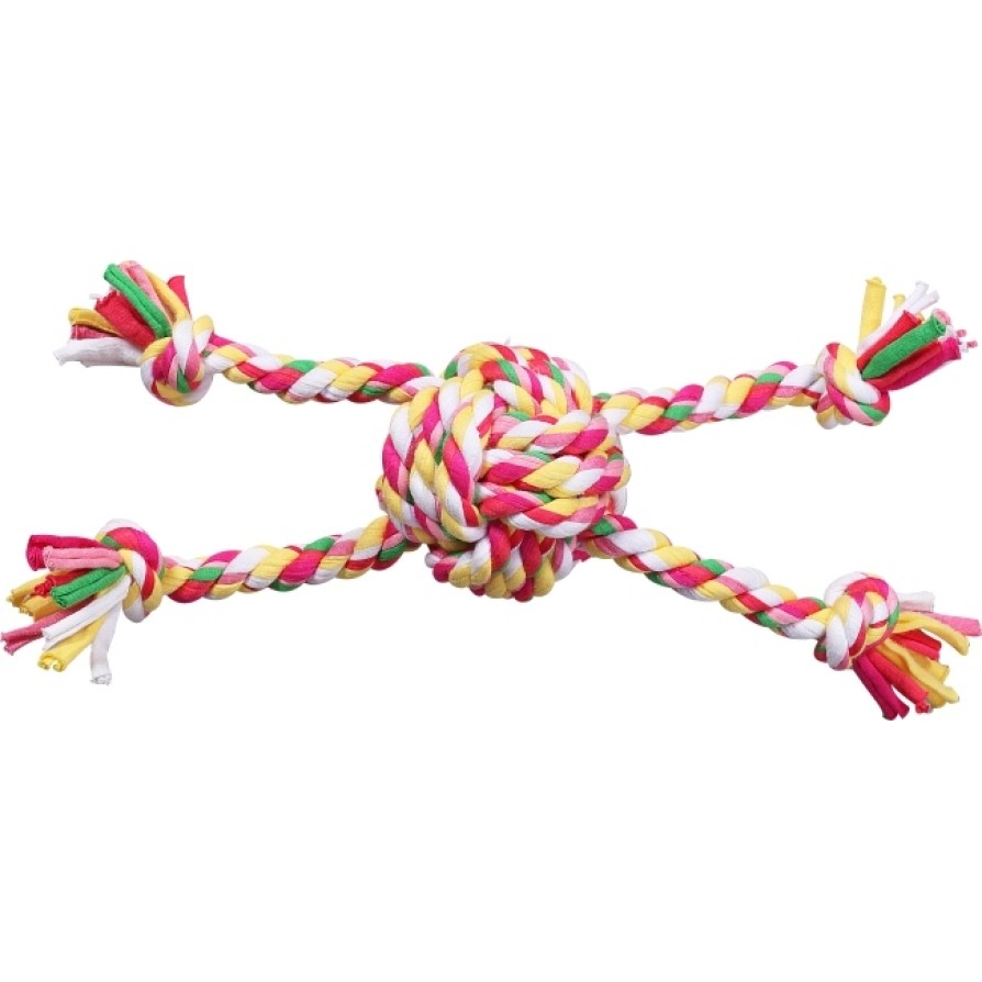 PW ΠΑΙΧΝΙΔΙ ΣΚΥΛΟΥ COLORFUL BRAIDED ROPE BALL 25,5CM PAWISE
