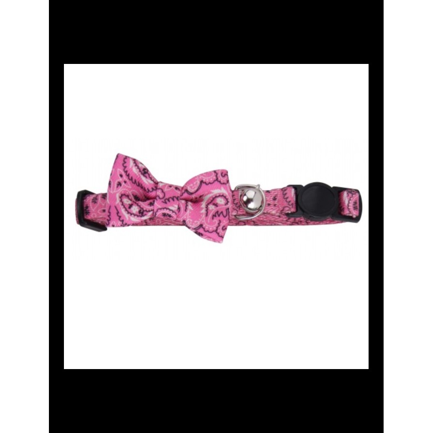 PW ΚΟΛΑΡΟ ΓΑΤΑΣ BOWKNOT ΡΟΖ 30CM PAWISE