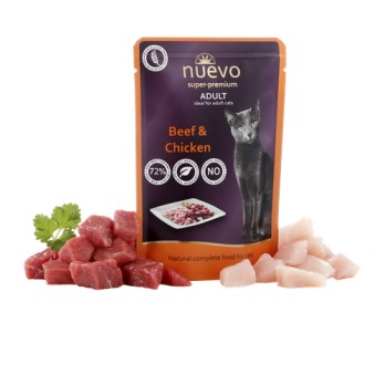 NUEVO Super-Premium CAT Adult με Μοσχάρι & Κοτόπουλο 85GR