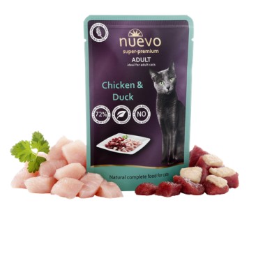 NUEVO Super-Premium CAT Adult με Κοτόπουλο & Πάπια 85GR
