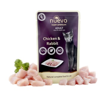 NUEVO Super-Premium CAT Adult με Κοτόπουλο & Κουνέλι 85GR