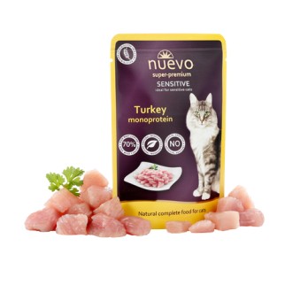 NUEVO Super-Premium CAT Sensitive MonoProtein με Γαλοπούλα 85GR