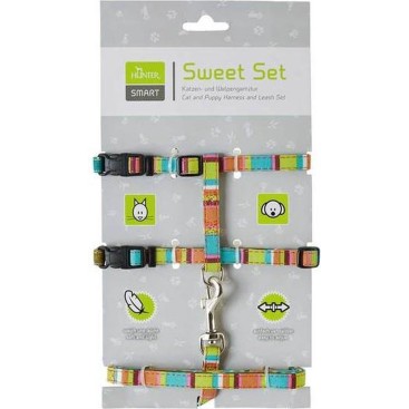 HUNTER HARNESS WITH LEASH SET STRIPES