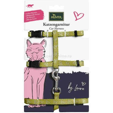 HUNTER CAT Harness + Leash "by Laura" Polyester Light Green