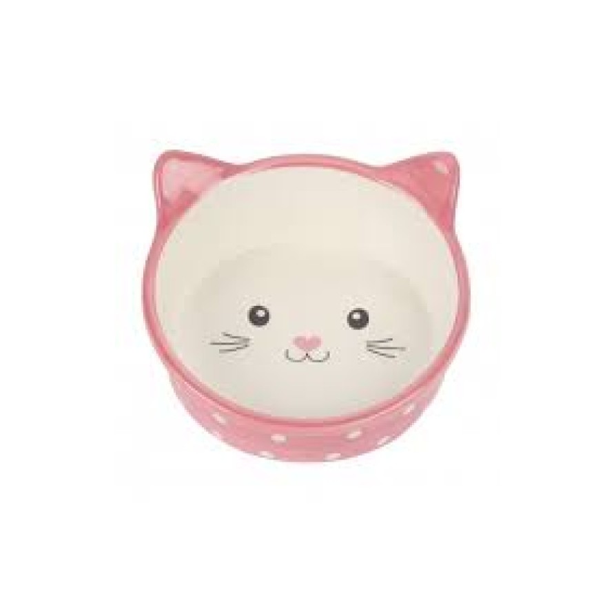 POLKA CAT BOWL PINK