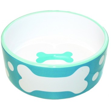 POLKA DOT PET BOWL BLUE LG 1400ml