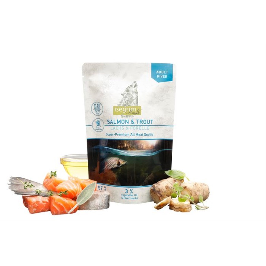 ISEGRIM POUCH ΣΟΛΟΜΟΣ & ΠΕΣΤΡΟΦΑ 400GR ΥΓΡΗ ΤΡΟΦΗ