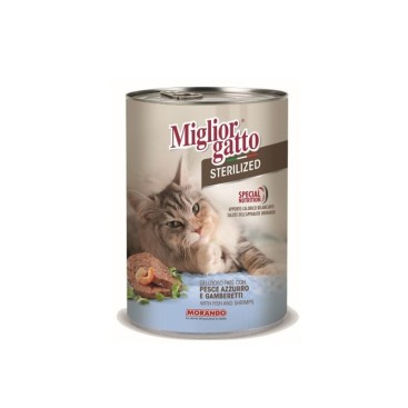 MIGLIOR GATTO STERILISED PATE με Ψάρι & Γαρίδες 400gr *προς Κ*