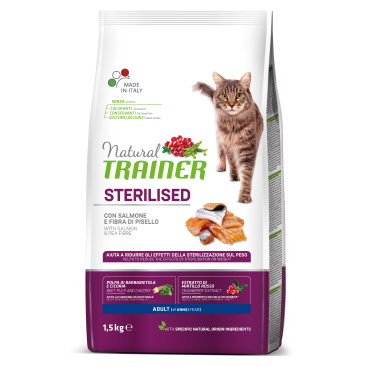 TRAINER NATURAL CAT ADULT STERILISED ΣΟΛOΜΟΣ 10KG