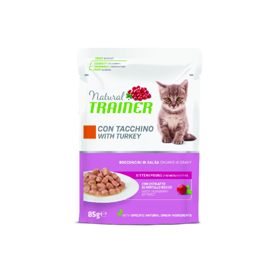 TR.NATURAL CAT KITTEN & YOUNG ΓΑΛΟΠΟΥΛΑ 85GR NATURAL TRAINER