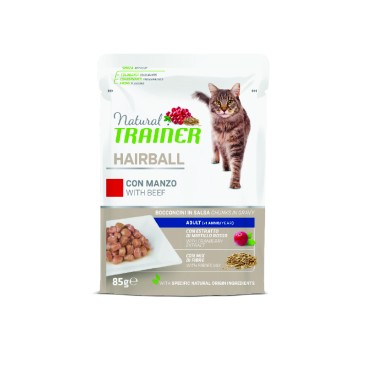TRAINER NATURAL CAT HAIRBALL Βοδινό 85GR