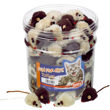 NOBBY Plush mouse, brown and beige