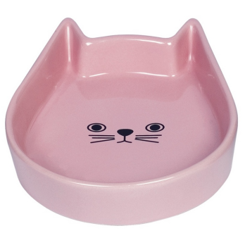 NOBBY Κεραμικό Πιάτο KITTY FACE pink 13x16x3cm, 200ml