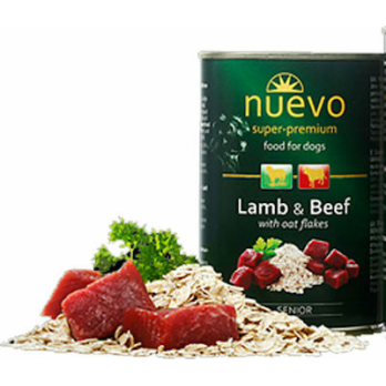 NUEVO SENIOR DOG με Αρνί, Μοσχάρι & Νιφάδες Βρώμης 400gr