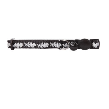 PW ΚΟΛΑΡΟ ΓΑΤΑΣ FISHBONE ΜΑΥΡΟ/ΚΟΚΚΙΝΟ/ΜΠΛΕ 30cm *προς Κ*