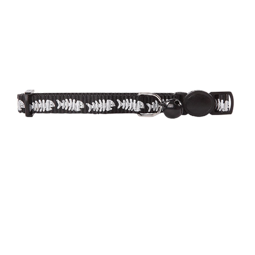 PW ΚΟΛΑΡΟ ΓΑΤΑΣ FISHBONE ΜΑΥΡΟ/ΚΟΚΚΙΝΟ/ΜΠΛΕ 30CM PAWISE