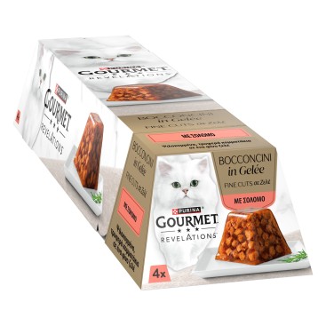 GOURMET Revelations Πολυσυσκευασία FINE CUTS Ζελέ Σολομό 4x57gr