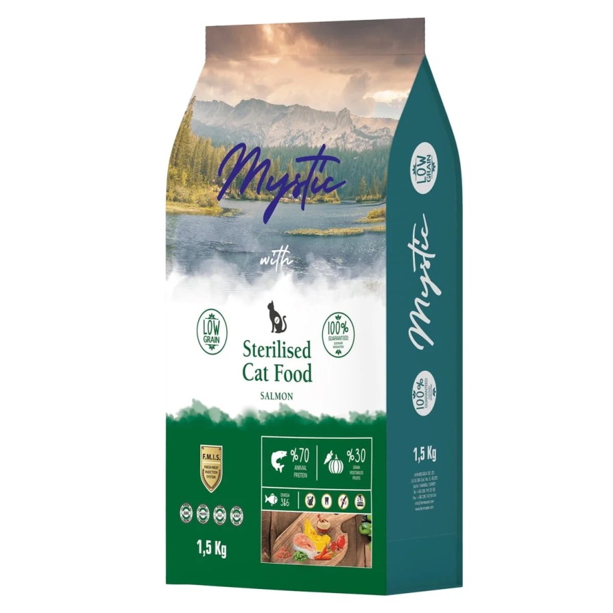 MYSTIC ADULT CAT FOOD STERILISED SALMON 1,5kg MYSTIC