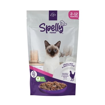 SPELLY KITTEN CHUNK IN JELLY (CHICKEN) POUCH 85gr
