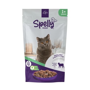 SPELLY ADULT CAT CHUNK IN JELLY (LAMB) POUCH 85gr
