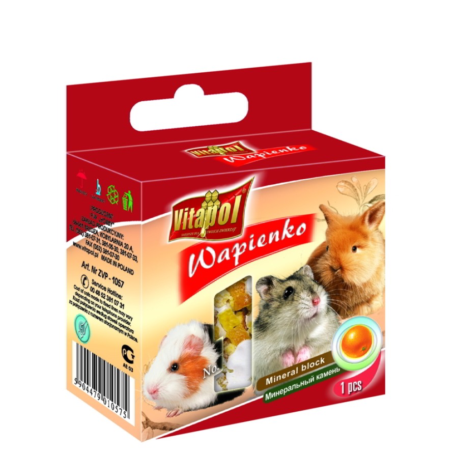 VITAPOL Πέτρα Ασβεστίου Τρωκτικών ΠΟΡΤΟΚΑΛΙ 1pcs 40gr ΠΕΤΡΕΣ ΑΣΒΕΣΤΙΟΥ