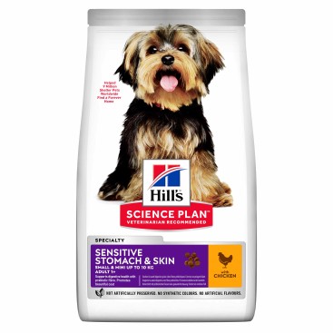 HILL'S SP CANINE Adult Sensitive Stomach&Skin Small&Mini Κοτόπουλο 1,5kg -20% Έκπτωση