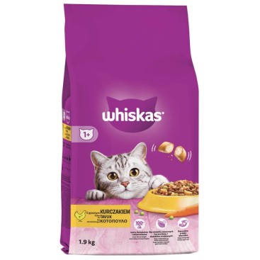 WHISKAS ADULT με Κοτόπουλο & Γεμιστές Κροκέτες 1,9KG