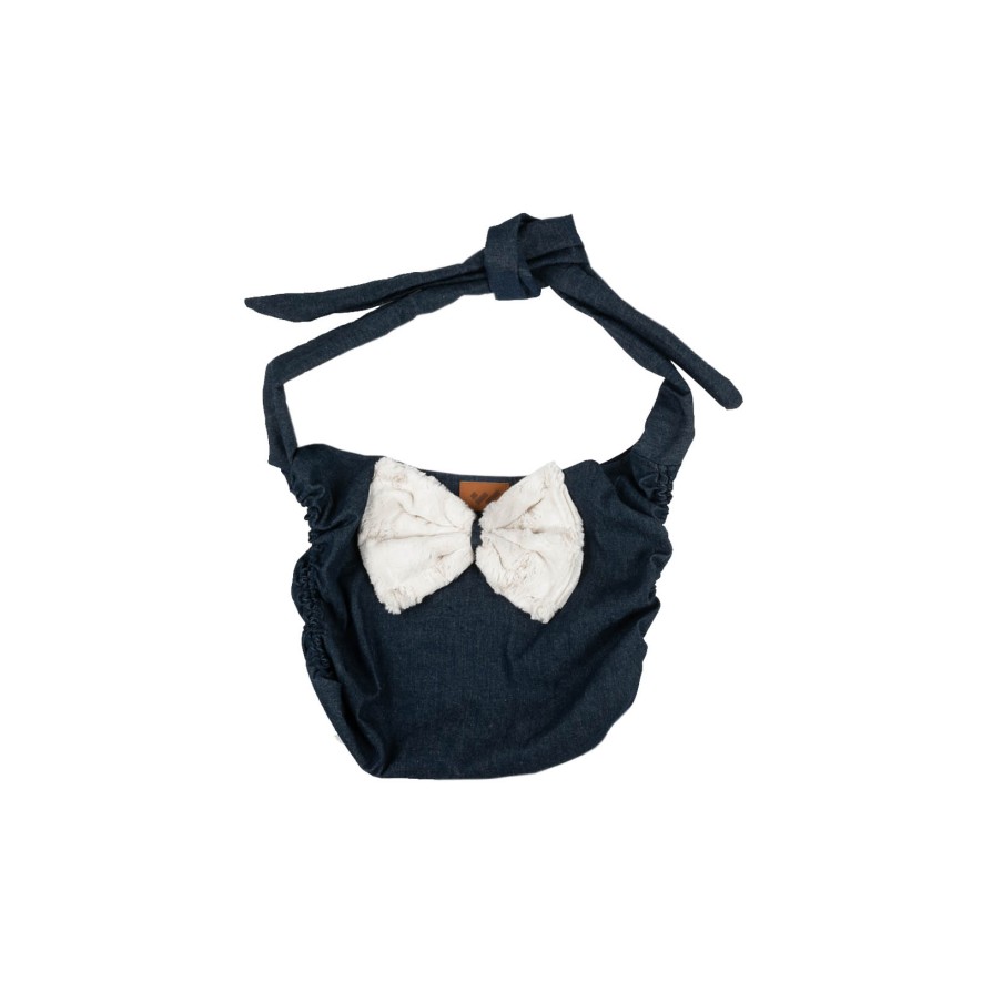 WOOF Τσάντα ώμου με φιόγκο Comfort ONE SIZE ΤΖΙΝ-ΜΠΕΖ 39x51cm PETSUPERMARKET