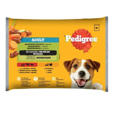 PEDIGREE ΦΑΚ. M/P ΜΟΣ ΑΡΝΙ ΚΑΡ/ ΓΑΛΟΠ ΚΑΡ ΣΕ ΣΑΛΤΣΑ 4x100gr