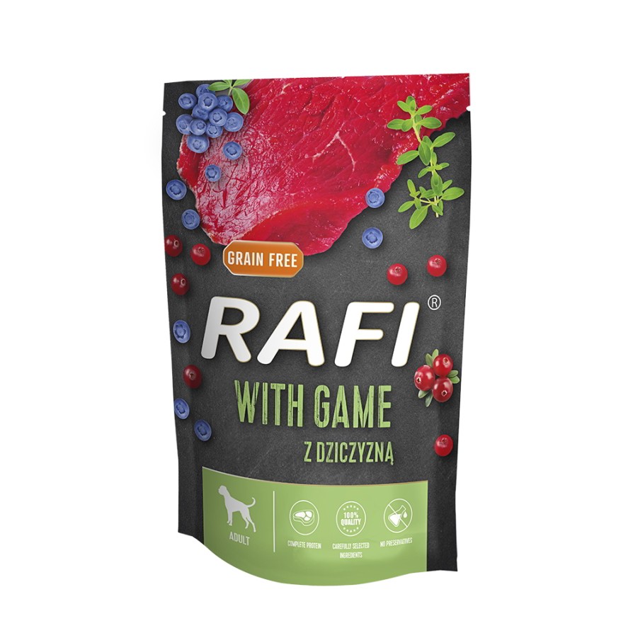 RAFI ADULT ΠΑΤΕ ΚΥΝΗΓΙ BLUEBERRY & CRANBERRY POUCH (500gr) RAFI