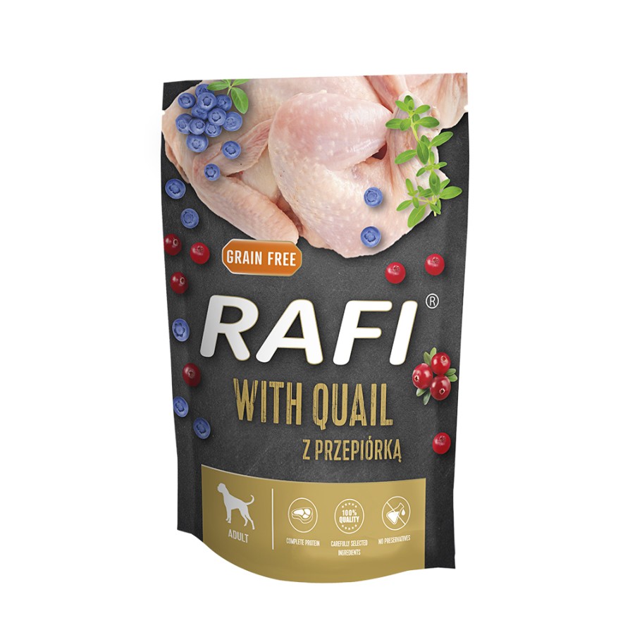 RAFI ADULT ΠΑΤΕ ΟΡΤΥΚΙ BLUEBERRY & CRANBERRY POUCH (500gr) RAFI