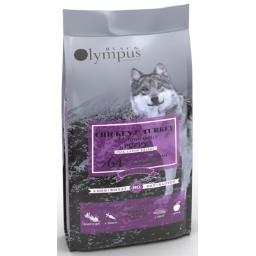 BLACK OLYMPUS L.G. PUPPY MAXI με Κοτόπουλο, Γαλοπούλα & Καστανό Ρύζι 2KG